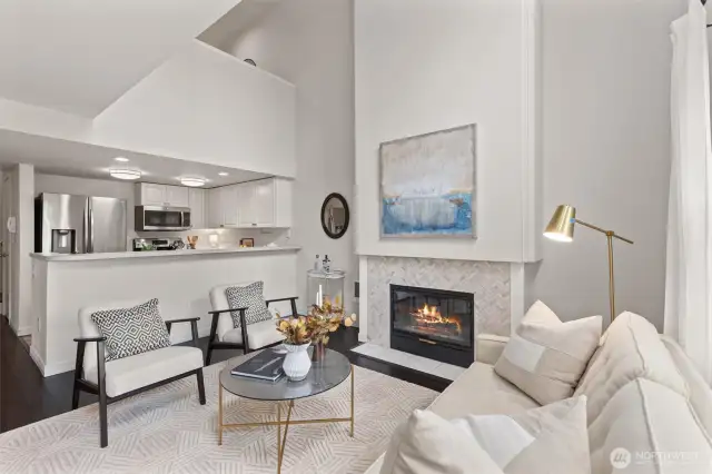 Gas fireplace to keep you warm!