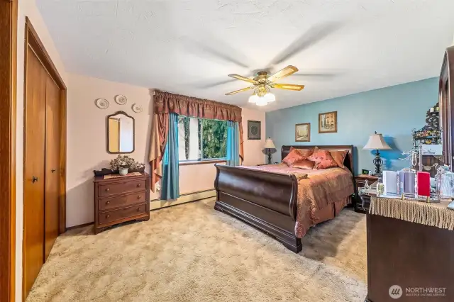 Primary bedroom with double closets