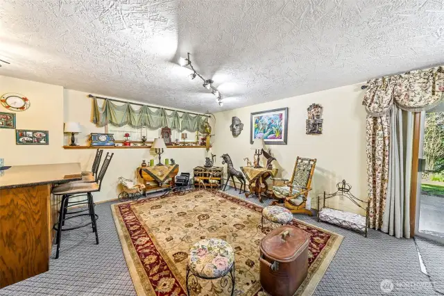 lower-level dining area