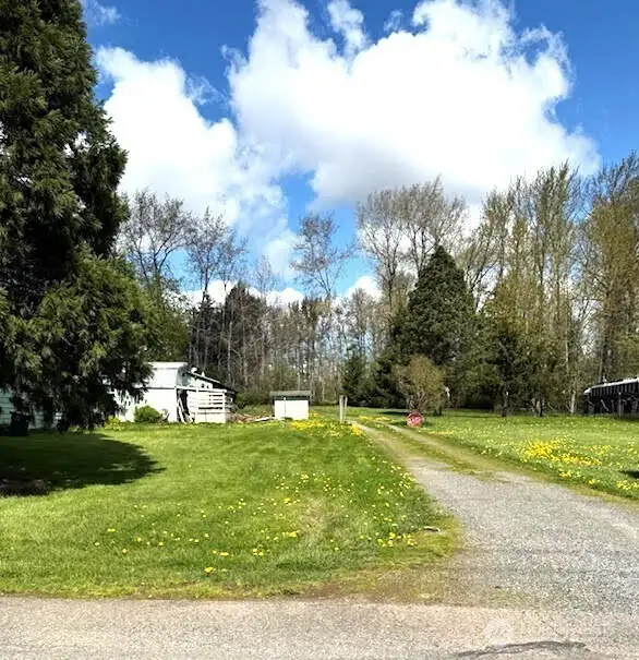The property extends from the street to the back tree line.