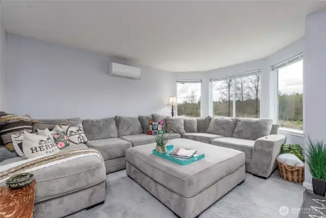 Views of the natural surroundings from the living room in the ADU.