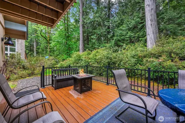 Private deck for entertaining guests or just hanging out with a cup of coffee or tea in the morning.
