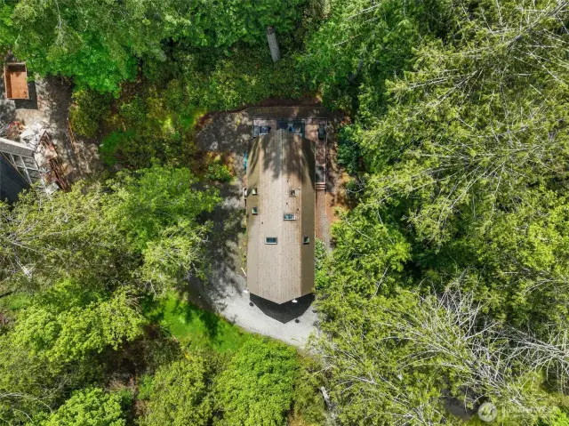 Aerial view of the house