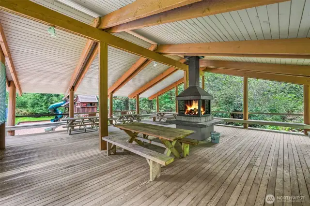 Outdoor picnic area and playground