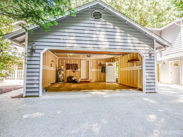 Attached two car garage