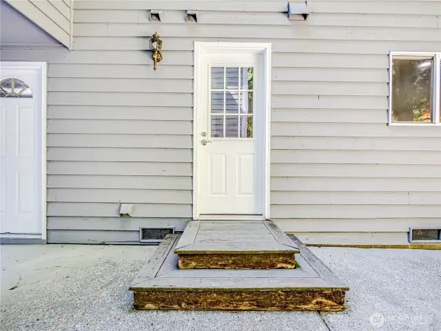 Back door from Laundry room
