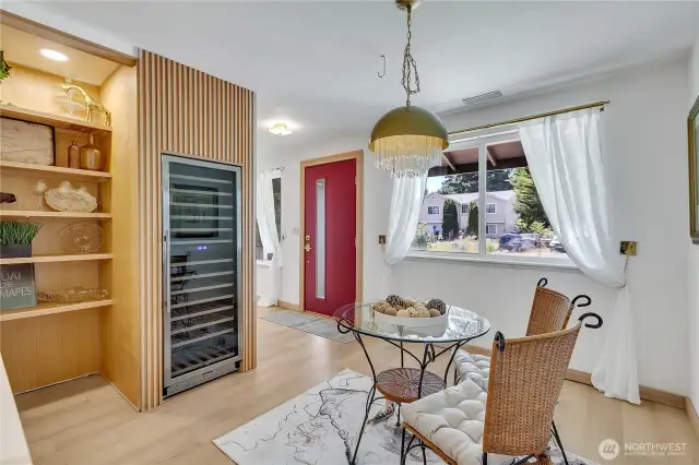 Dining area is open to the kitchen.