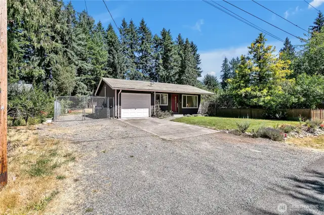 There is plenty of space on the North side of the home for access to back area...