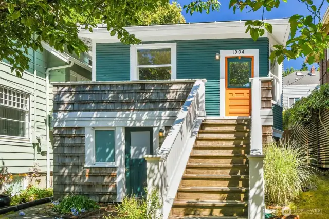 House has a lot of privacy and gets great sun sitting up above the street.