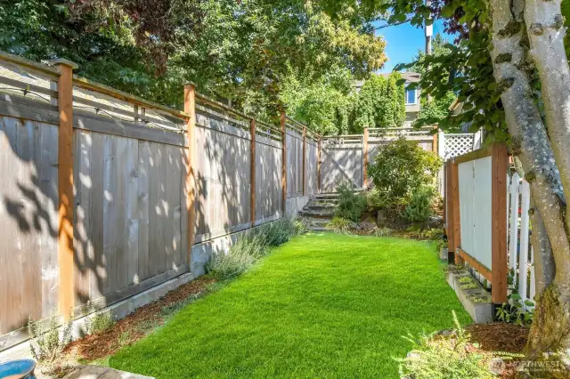 Backyard leads to the alley.