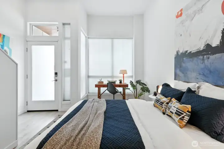 1st floor flex space Zoned for commercial use staged as bedroom