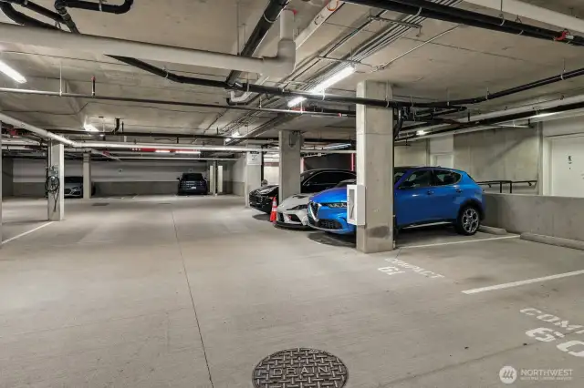 Secured parking, with EV hook-up & security cameras