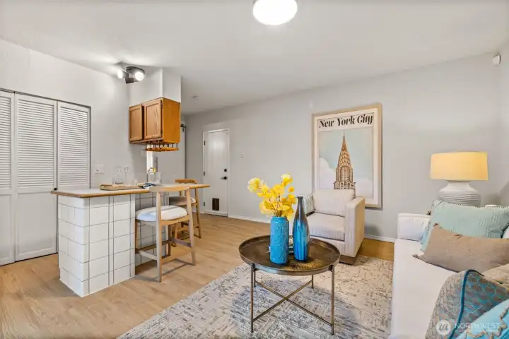 Convenient wet bar in the family room — perfect for entertaining and gatherings