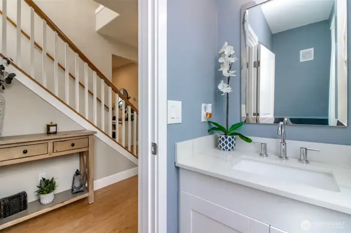 powder bathroom off the entry way