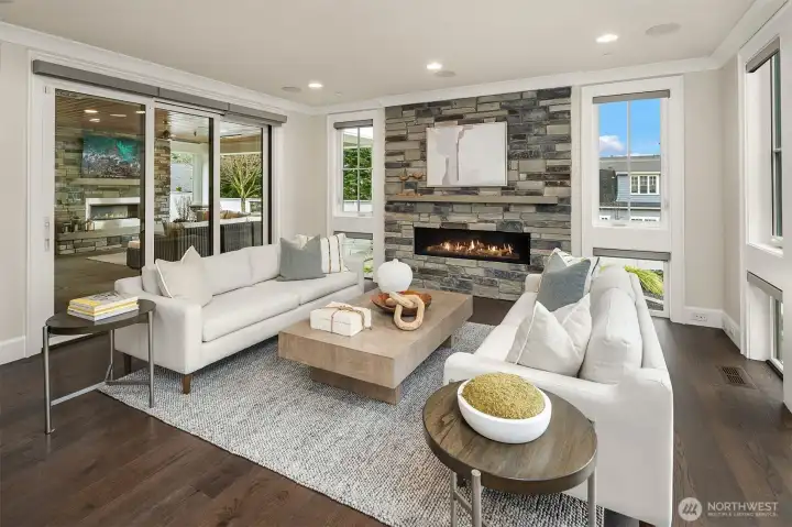 Expand your living space outdoors with floor-to-ceiling glass sliders.