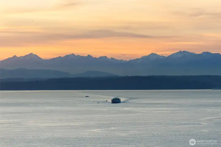 Watch the sunset over the Olympic Mountains and Puget Sound.