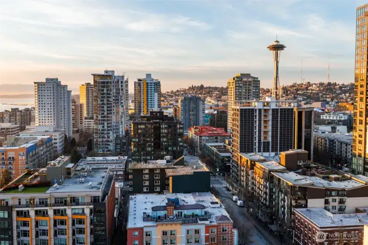 If you peek around the corner on this deck, you will see your famous neighbor, the Space Needle.