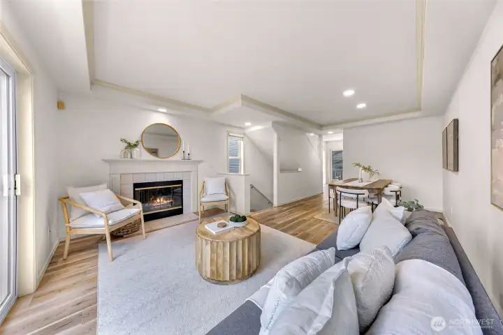 Huge living and dining rooms with space to host large parties.