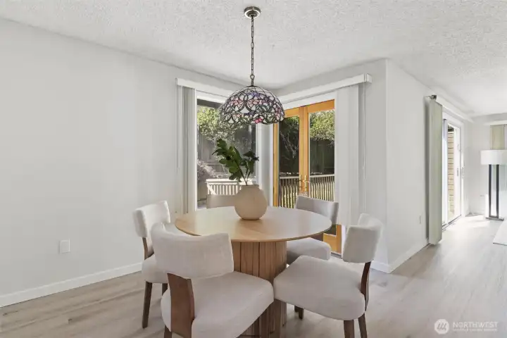 Dinning room with patio doors to the deck.
