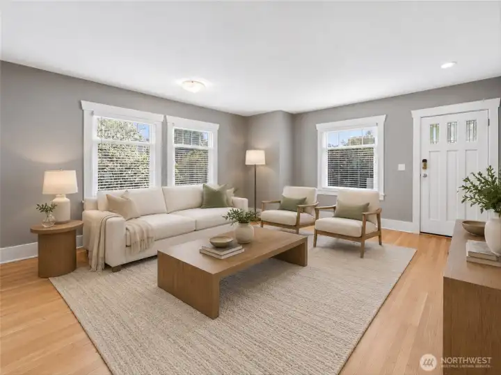 Virtually staged main floor living room