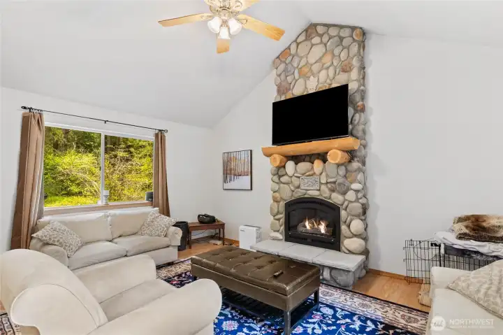 Enjoy cozy evenings by the fire after a day exploring all the outdoors has to offer.