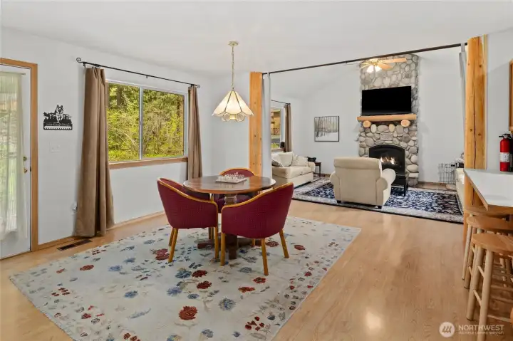 Dining space perfectly positioned for easy flow between the kitchen and living room.