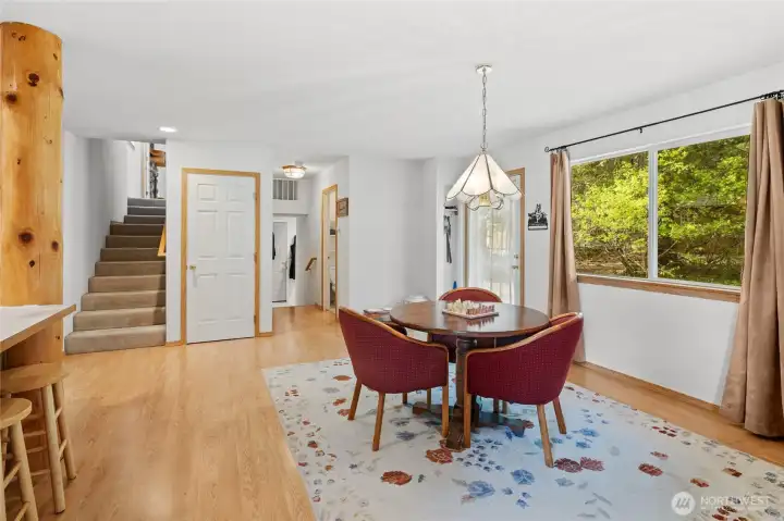 Convenient backyard access just off the dining space.