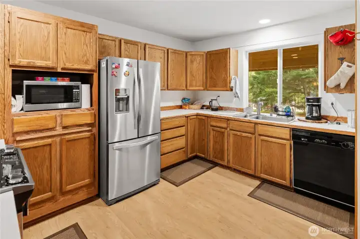 Spacious kitchen with plenty of storage.