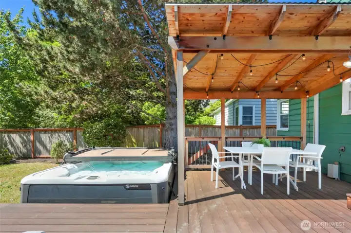 Hot tub included with the sale.