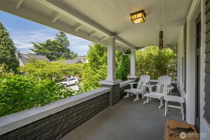 Expansive front porch is the perfect spot for morning coffee or an evening glass of wine