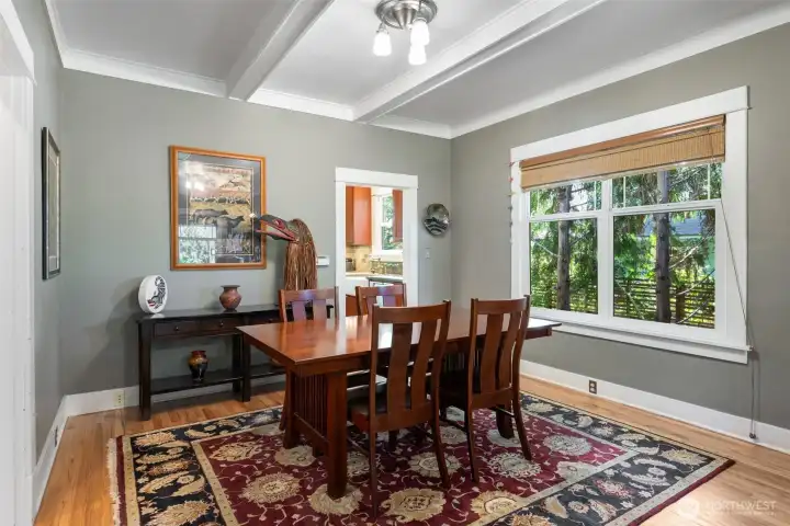 Custom bamboo woven blinds grace most windows
