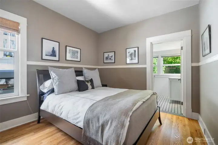 Peaceful primary bedroom with ensuite bath