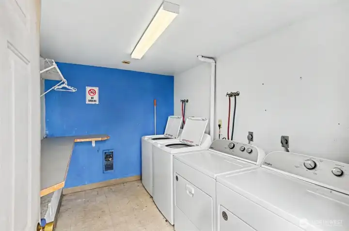 Community laundry for $40 a month per unit.