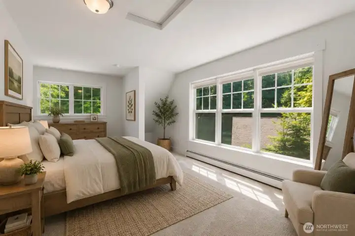 Virtually staged. Bright and versatile bonus room, perfect for a guest bedroom, home office, hobby room, or additional flex space.