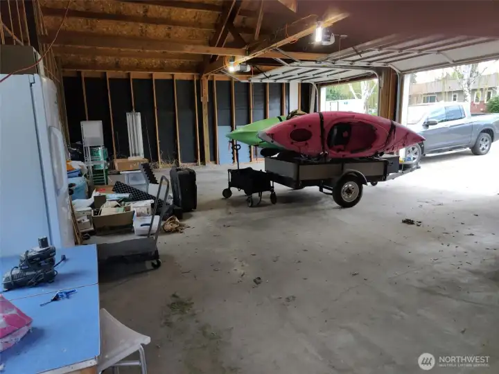 3 Bay Garage looking from side exterior door
