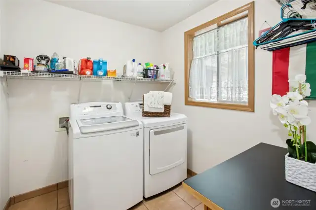 Laundry room located off the family room, lower level.