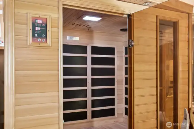 Infra-red sauna conveys with the home located in the garage