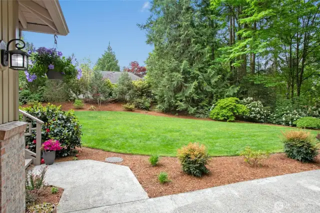 Gorgeous mature landscaping.