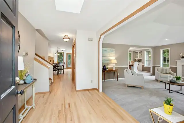A welcoming entry lead you to the kitchen or lovely living room off to the right.