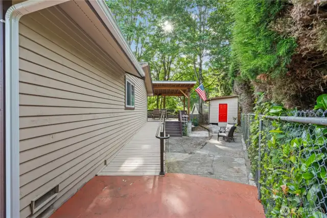 ADA ramp on the right side of the house
