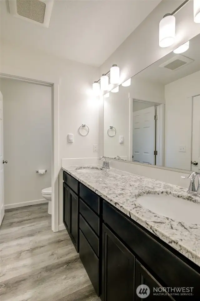 Primary bath also has a separate water closet.
