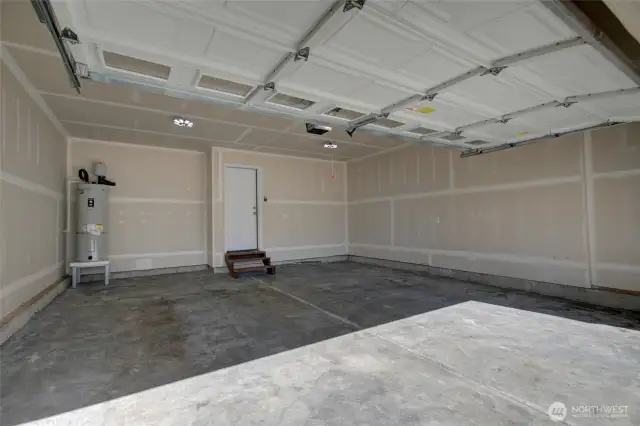 A look inside the two car garage.