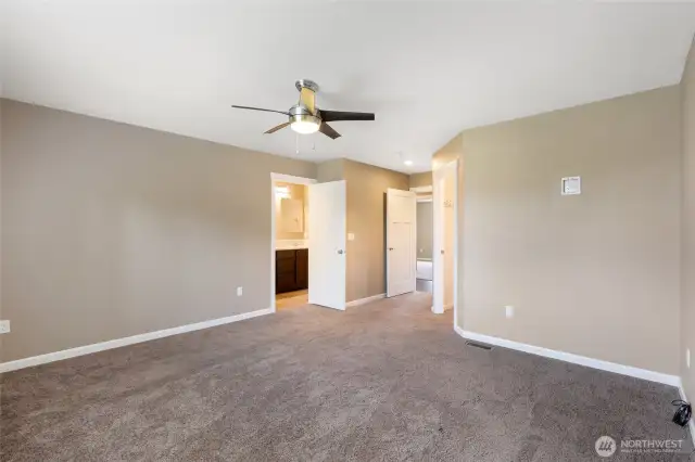 Primary Suite looking toward entrance & bathroom