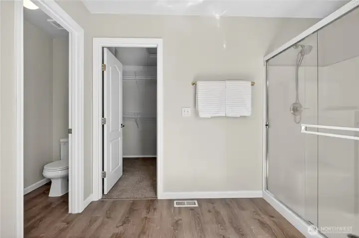 Ensuite with separate water closet and walk-in shower