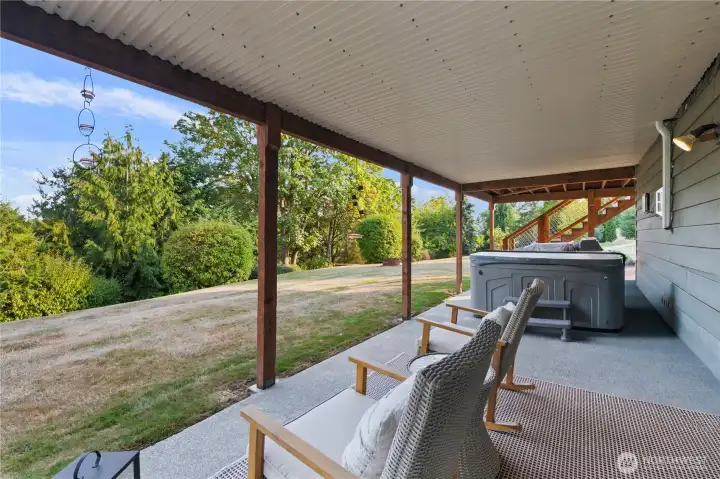 Step outside to a private, covered-patio!