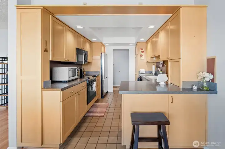 Kitchen updates with plenty of storage.