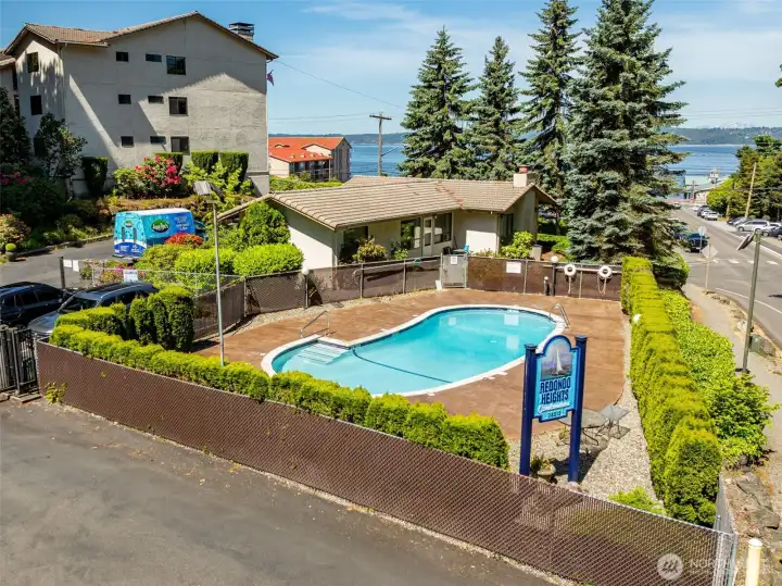 Complex features pool and game room.