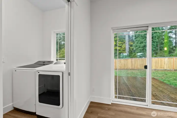 Sliding door to backyard.