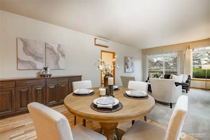 Dining with large built-in buffet