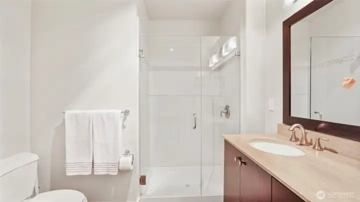 Attached 3/4 bath off of the owner's suite